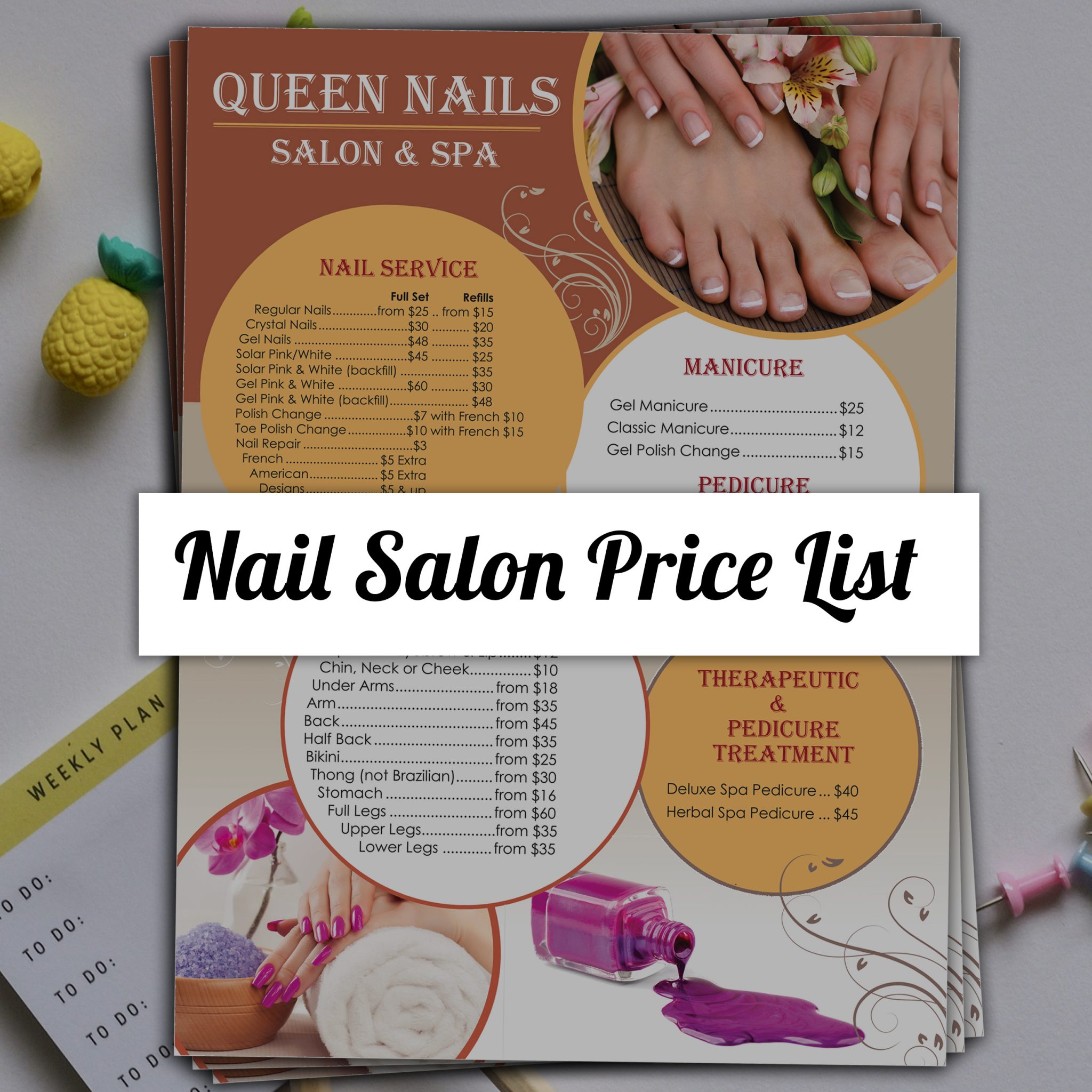 Price List Design for a Nail Salon - Graphic Design Services in Dallas, TX